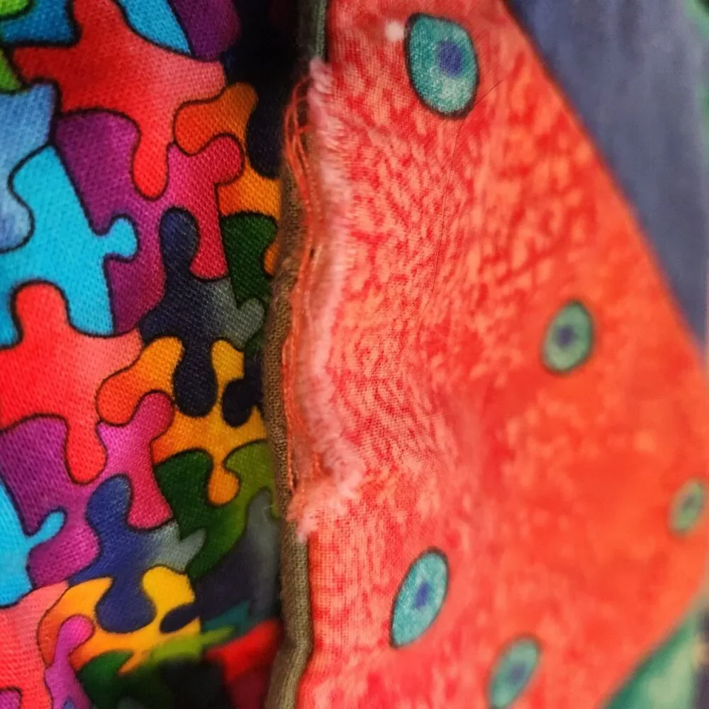 Handmade Sleeping Teddy Bear Quilt 37x 32